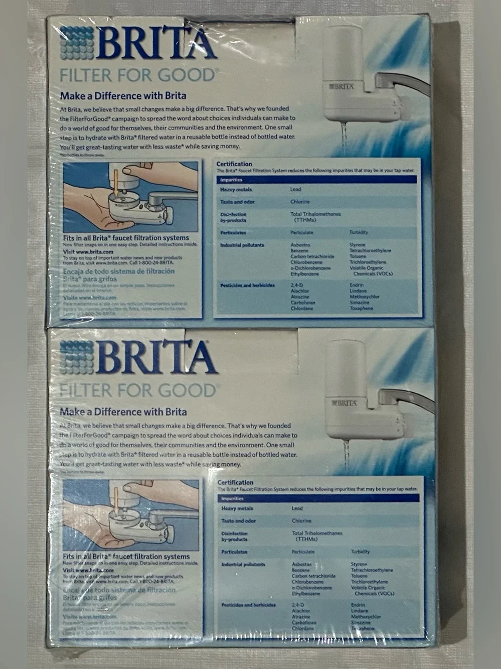 4 NEW BRITA FAUCET FILTER REPLACEMENT WHITE KITCHEN FILTRATION GOOD HOUSEKEEPING